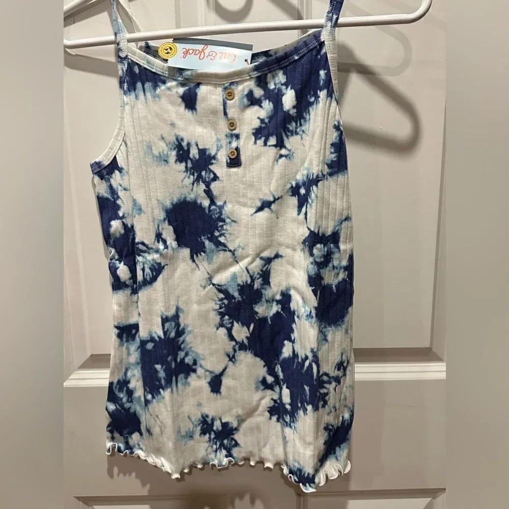 Cat & JacK XXL 18 tie dye tank top shirt blue